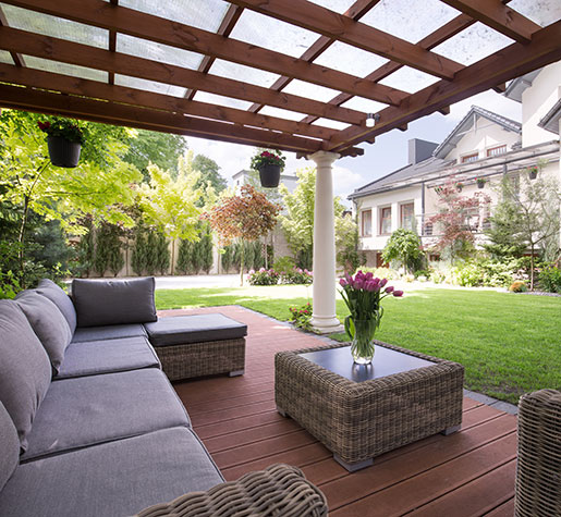 Example of a patio with a pergola cover