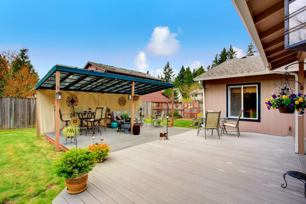 pergola patio in backyard